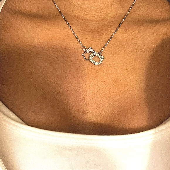 Hello Kitty Crystal Double Ring Clavical Chain Pendant Necklace - Picture 4 of 4